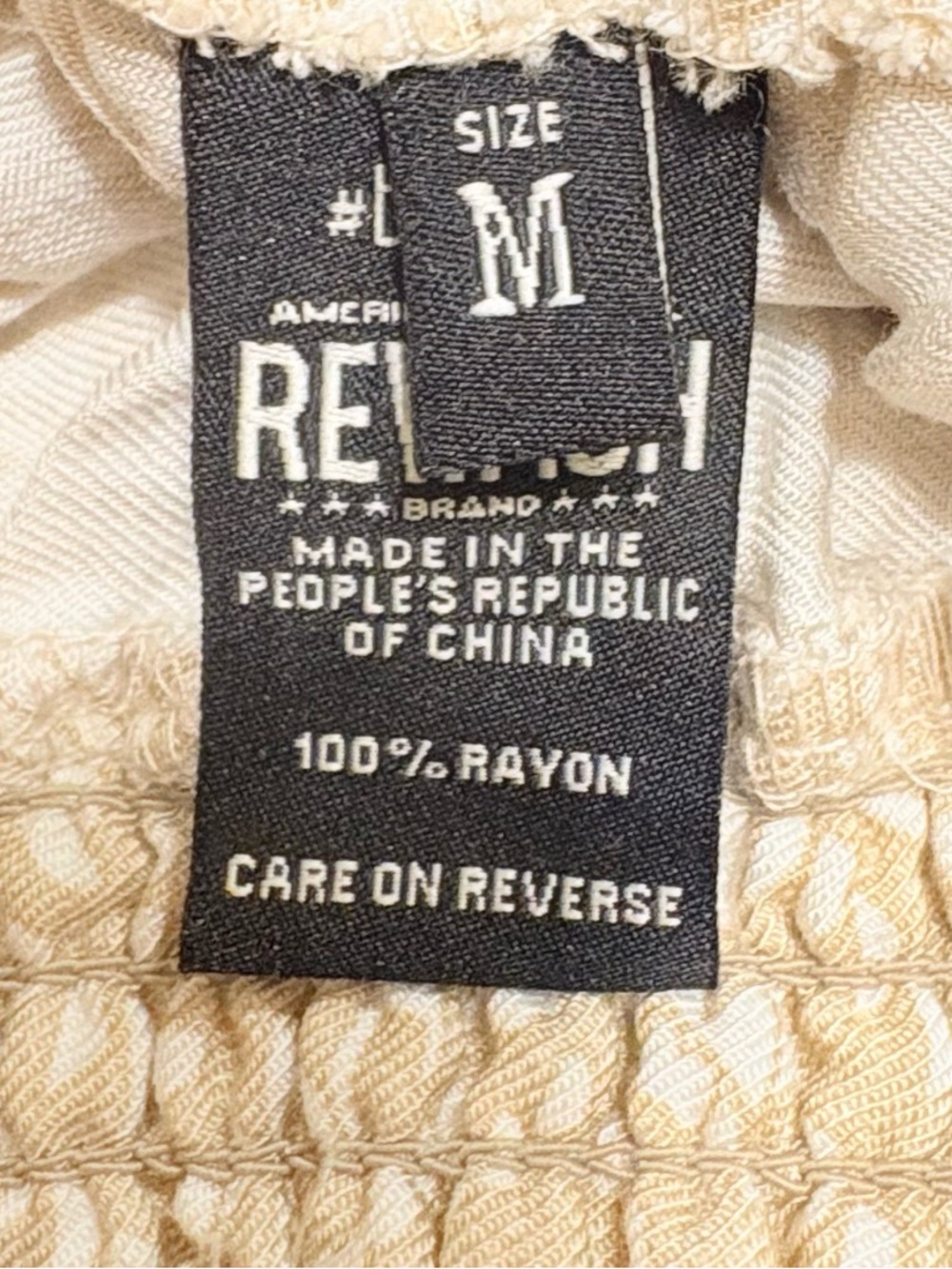 Rewash Cream Patterned Drawstring Joggers - Picture 7 of 9